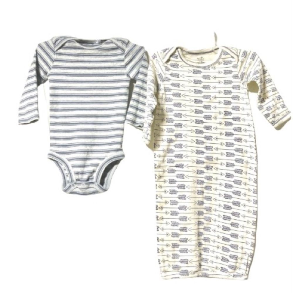CARTERS and TOUCHED BY NATURE Organic Cotton Onesie & Baby Sleeper 0-6 months